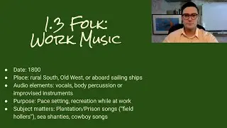 1.3 Folk: Work music