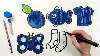 Title🎨 Learning the Color Blue: Let's Draw Blue Things! 🔵