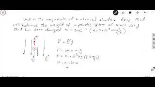 PHY - Electric force that balance the weight of a plastic sphere