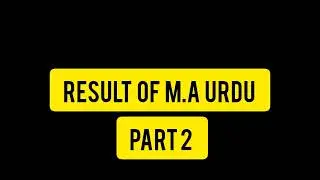 Punjab University MA MSc Part 2 Result 2021 Announced |Result of M.A Urdu