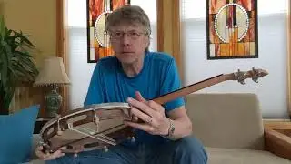 Banjorine--tenor banjo build from tamborine.