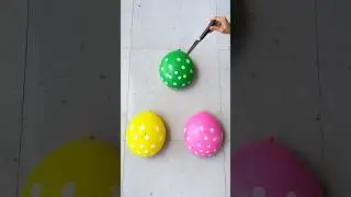 Balloon popping challenge 😍💥 with polka dot balloons #satisfying