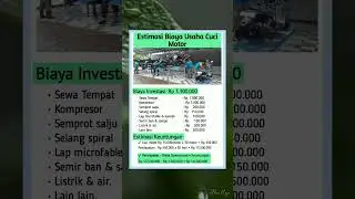 Estimasi Modal Usaha Cuci Motor #tipsbisnis #tipsusaha #belajarbisnis #ideusaha