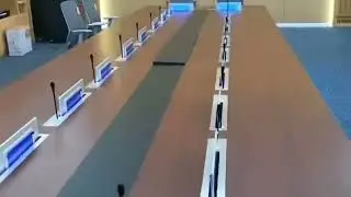 Paperless conference system monitor lifter