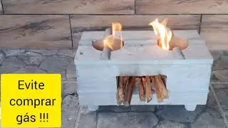 como fazer um mini fogao a lenha, com molde de PVC e EPS ? como economizar gás de cozinha.