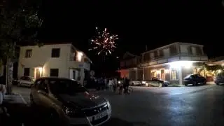 Downtown Lixouri, Kefalonia, Greece, on a summer night