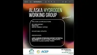 Alaska Hydrogen Working Group - Apr. 1, 2025 - Alaskas low carbon hydrogen export potential to Japan