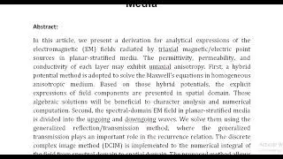 Electromagnetic Fields in Full Parameter Uniaxial Anisotropic Planar Stratified Media