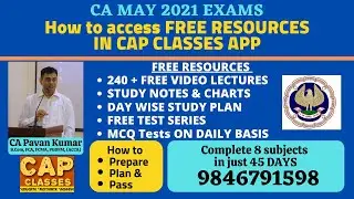 Plan and Pass CA May 2021  How to access free resources