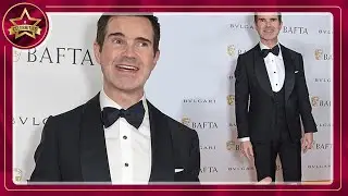 Jimmy Carr looks chipper at the BAFTA gala dinner as he brushes off Holocaust joke backlash
