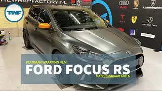 Carwrap video van een Ford Focus RS wrapped in PWF Matte Smaragd Green