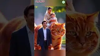 👩&zwj;👦🐱 Giant Cute Cat Ride by Mom & Son! Unbelievable & Adorable! 😂💖 #shorts #funny #trending #cat