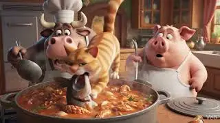 Funny cat stealing food