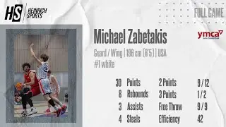Michael Zabetakis #1 white (Oulu Basketball vs Pyrint&ouml; A | 2024-2025)