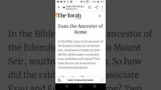 Elder Apostle Tahar: The Romans Are Descendants Of Edomites. (Daily Edification Daily Exhortation)