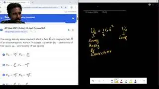 JEE MAIN PHYSICS PYQ: energy density of electric and magnetic field