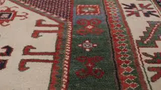 Rug & Kilim&rsquo;s  Kazak-Inspired Rug, Tribal Geometric Patterns in Green & Red -35820