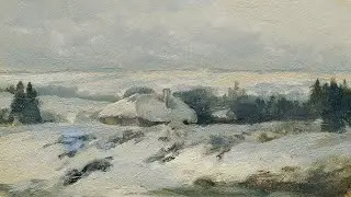 Snowy Countryside Cottages | Winter Landscape Painting | Silent TV Art Screensaver in 4K | 2 Hours