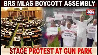 Assembly Boycott: BRS Holds Protest at Gun Park Over Krishna Waters | CVR ENGLISH