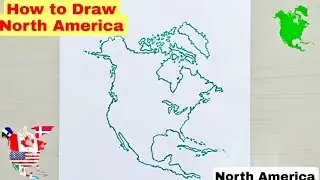 How to Draw North America Map //How to Draw North America Easily Step by Step #northamerica