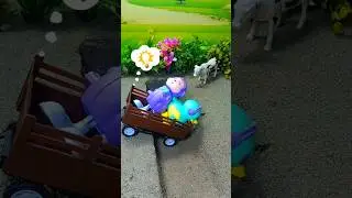 🧸🐄mini tractor trolly and concrete mixer machine kids toys #ytshorts #cartoon #video #entertainment
