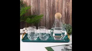 ​Transparent crystal glass cold water bottle set