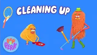 Cleaning Up Song for Kids 🧽🧹 Energetic Kids songs | Pep & Perk