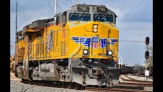 (UP 7193) CLEAN GE C44ACM leads a Loaded Rock Train!