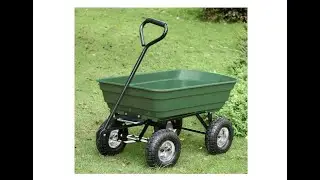 Garden Carts Landscape Dump Wagon Cart Lawn Utility Cart Heavy Duty Steel Outdoor - Overview