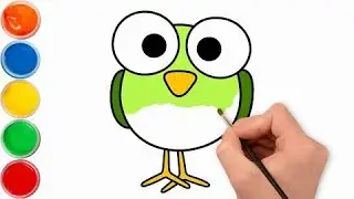How to draw and color bird for kids easy and step by step? 😍🌹