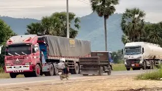 TRAGO Extra Heavyvehicle Truck Trailer and Truck Transport Driving, HINO 700 Cement Truck On Road 