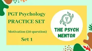 PGT psychology practice set 1 || Motivation || 20 questions