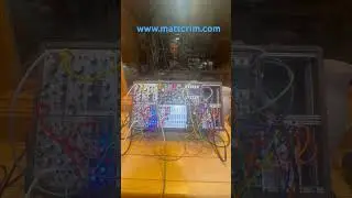 Modular Synth in a Bay Window at Night