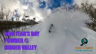Hidden Valley PA Powder New Year’s Day 2026 #snowboarding #snowboard #powderday 