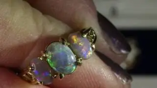 1 to 3 Natural Australian Solid White & Black opal rings. Tray 6