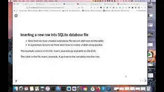 Insertion of information into a SQLite database
