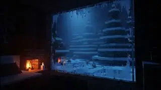 Minecraft Winter Night 4K ❄️ Blizzard, 🔥 Fireplace & 🎹 Soft Piano (10 Hours)