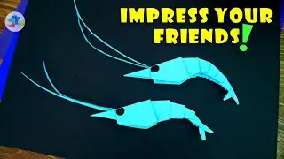 DIY ORIGAMI SHRIMP 🦐 | paper shrimp (prawns) | Paper Crafts For School