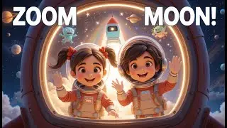 🌟 Zoom to the Moon 🚀✨ | 🌌 Space Song for Kids 🎶 | 🪐 Learn About Planets & Rockets!