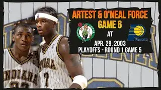 Ron Artest (26pts 10reb) & Jermaine O'Neal (19pts 22reb) - Celtics at Pacers - 2003 Playoffs R1 G5