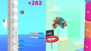 Wow! 🔥🎱Ball Up Knife Racing vs Multi Flap 🌈 Gameplay, Mobilgame