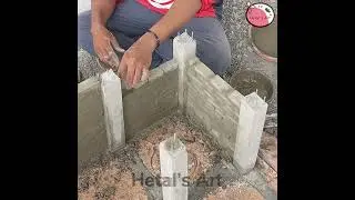 Building a miniature model of a dream house with cement. Full steps like in real life!