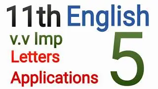 Class 11 English Important Letter 2025 | 1st Year English Important Letters 2025