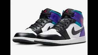 AIR JORDAN 1 MID IN COURT PURPLE AND TROPICAL TWIST
