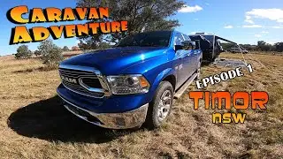 CARAVAN ADVENTURE - TIMOR NSW. 21 ft. Red Centre Caravan. 5.7 RAM 1500 Laramie.