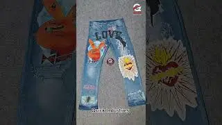 Jeans Pant With Screen Print and DTF Print Logos👖 #shorts