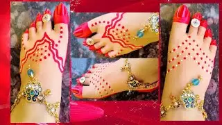 2 types of very simple alta design🔥❤ alta design kaise lagayen✌@traditionalalta123-a 