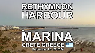 RETHYMNON CRETE SEPTEMBER 2024 - HARBOUR & MARINA (4K)