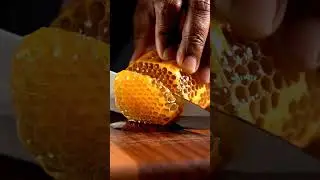 High Contrast Honeycomb ASMR | Satisfying Slice & Deep Honey Wax Sounds (Macro)