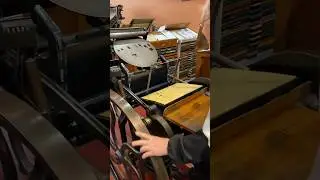 Inking the 10x15 Chandler & Price jobbing press for letterpress printing